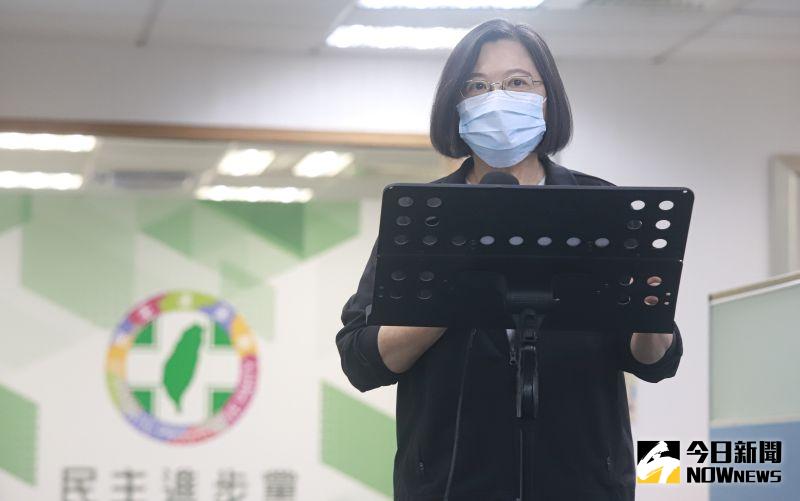 ▲總統蔡英文出席中常會回應美豬政策爭議。(圖/記者葉政勳攝 , 2020.09.02)