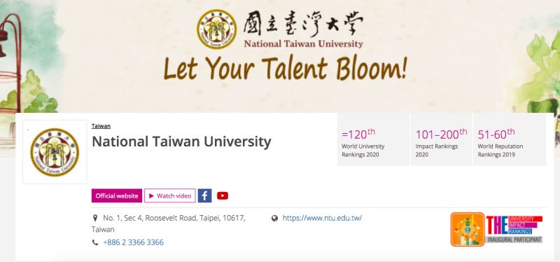 史上最高!泰晤士世界大學2021排名出爐 台大名列97