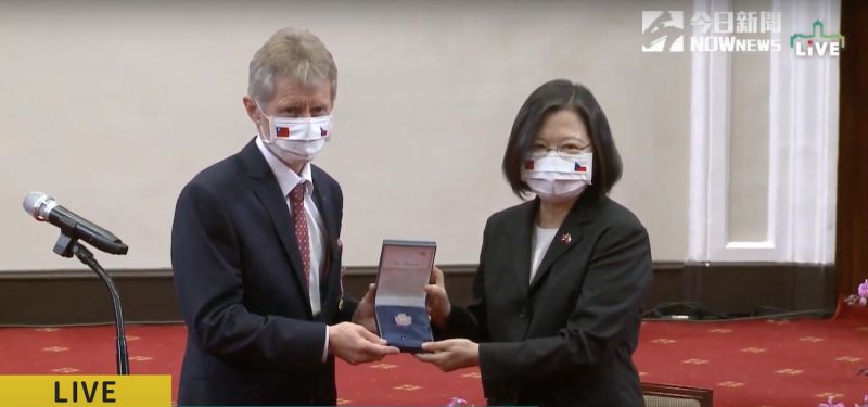 ▲蔡英文總統3日接見捷克參議院議長韋德齊（Miloš