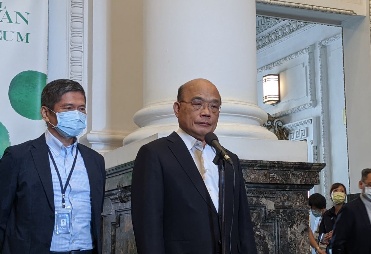 ▲對於MIT實名制口罩混雜中國貨，行政院長蘇貞昌嗆說，不容任何人魚目混珠。（圖／記者鄭宏斌攝，2020.09.04）