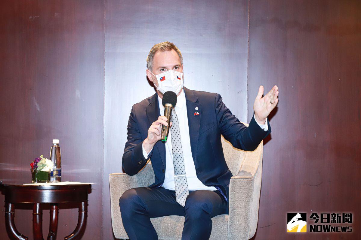 ▲捷克首都布拉格市長賀瑞普（Zdeněk Hřib）舉行媒體見面會。（圖／記者葉政勳攝.2020.09.04）