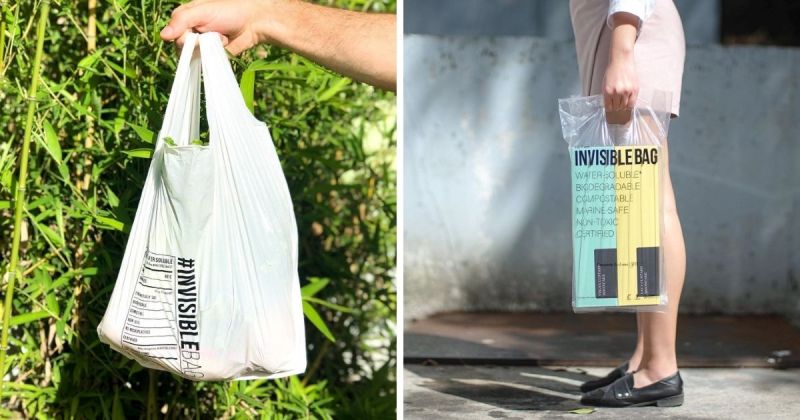 ▲香港一間新創公司推出環保塑膠袋「Invisible Bag」（圖｜翻攝自@daction.today/Instagram）