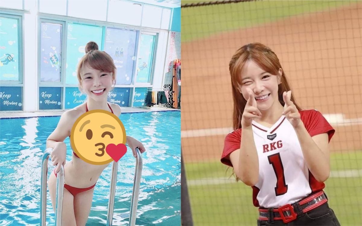 ▲啦啦隊女神巫苡萱泳池邊解放，心機動作差點撐爆比基尼。（圖／巫苡萱IG） 