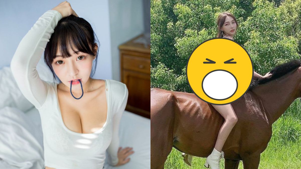 ▲林襄穿比基尼騎馬，畫面引人遐想。（圖／林襄臉書）