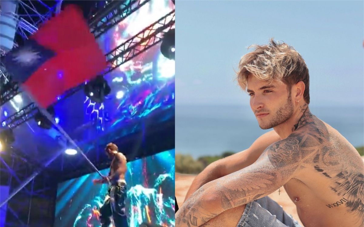▲西班牙小鮮肉、百大DJ Danny Avila現身電音節，揮舞台灣國旗致謝。（圖／ Danny Avila IG） 