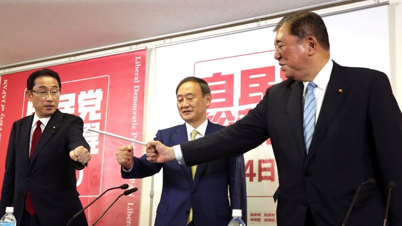 ▲日本自民黨總裁選舉3位候選人（左至右）：岸田文雄、菅義偉、石破茂。（圖／翻攝自《香港01》）