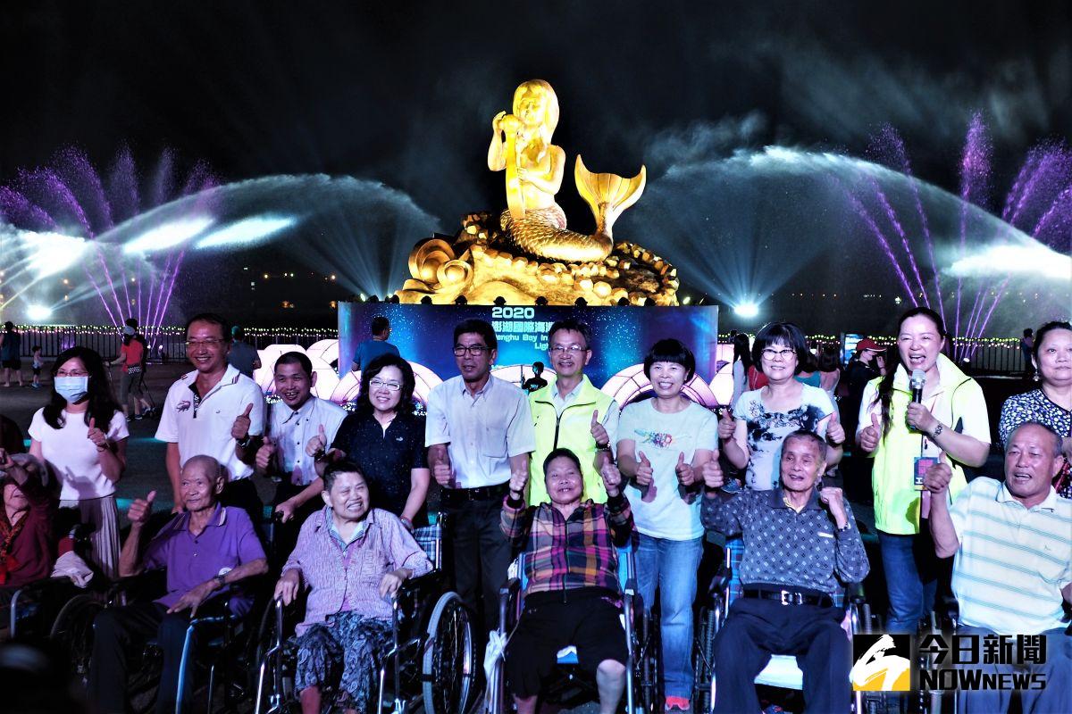 ▲澎管處邀請邀請老人之家長者及媒體試燈，一同搶先體驗「海島樂園」的歡樂氛圍。（圖／記者張塵攝，2020.09.10）