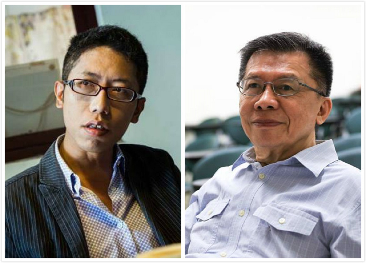 ▲丁允恭9日遭前女友指控，在任職高雄市政府新聞局長期間，利用上班時間在局長室與其發生性關係，甚至還劈腿、強逼她墮胎3次，對此，前老闆沈富雄批「大出風頭」，認為他是「栽在自己手裡」。（合成圖／翻攝自丁允恭與沈富雄臉書）