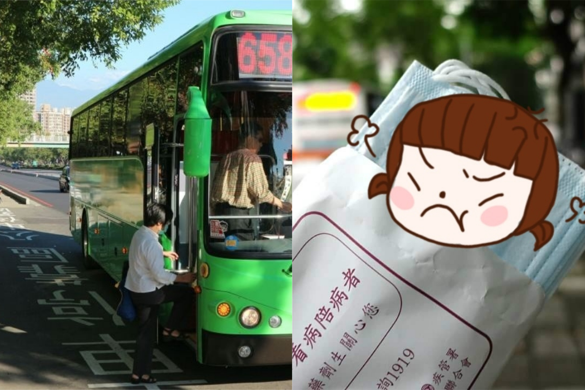▲網友遇見有名婦人，因沒戴口罩，所以無法上公車，好意提供給她，卻被拒絕。（圖／翻攝自《NOWnews資料庫》 及《爆怨公社》）