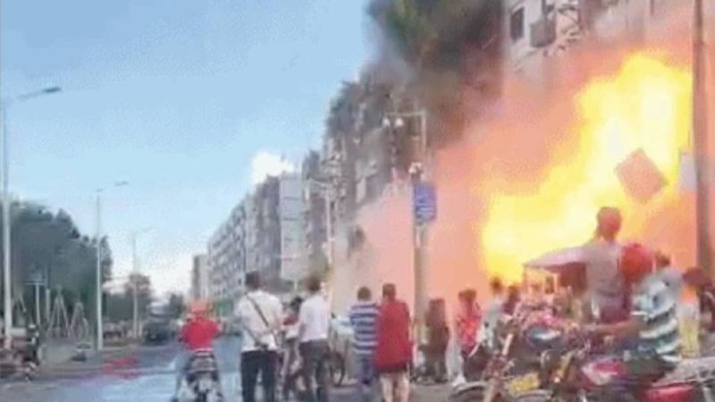 ▲廣東珠海市一家九點發生瓦斯爆炸。（圖／翻攝自影片）