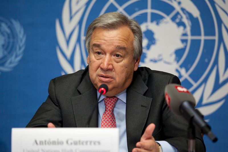 ▲聯合國秘書長古特瑞斯（Antonio Guterres）敦促國際社會一同要求緬甸軍方尊重民主。（圖／翻攝自 US Mission Geneva）