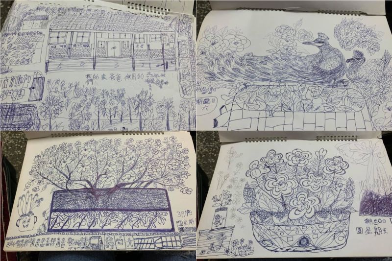 ▲原PO貼出阿嬤的畫作。(圖/翻攝爆廢公社臉書)