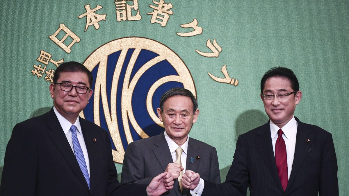 ▲日本自民黨總裁選舉將於9/14進行投票，候選人在討論會中，探討美中關係及台港議題。（圖／美聯社／達志影像）