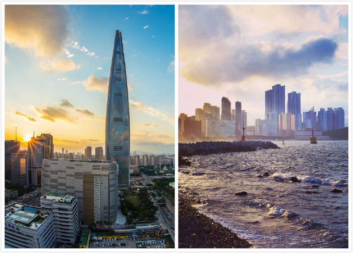 ▲一名網友在PTT提問「為啥韓國首都不設在釜山？」引來鄉民分析「背後原因」。圖左為首爾；圖右為釜山。（合成圖／翻攝自《pixabay》）