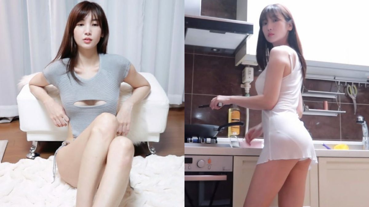 ▲林李智穿透膚衣下廚，內褲被看光。（圖／林李智IG）