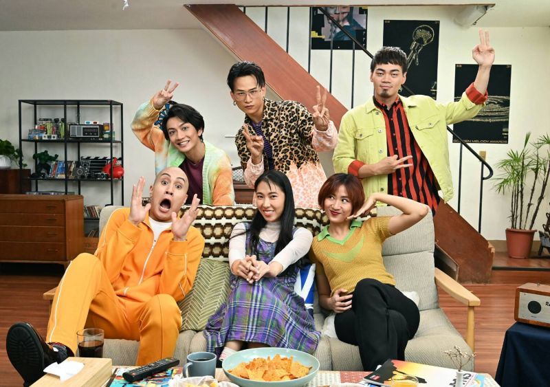 ▲茄子蛋(後排)、黃宣(左起)、王若琳、9m88大展「戲」胞。(圖/台視提供)
