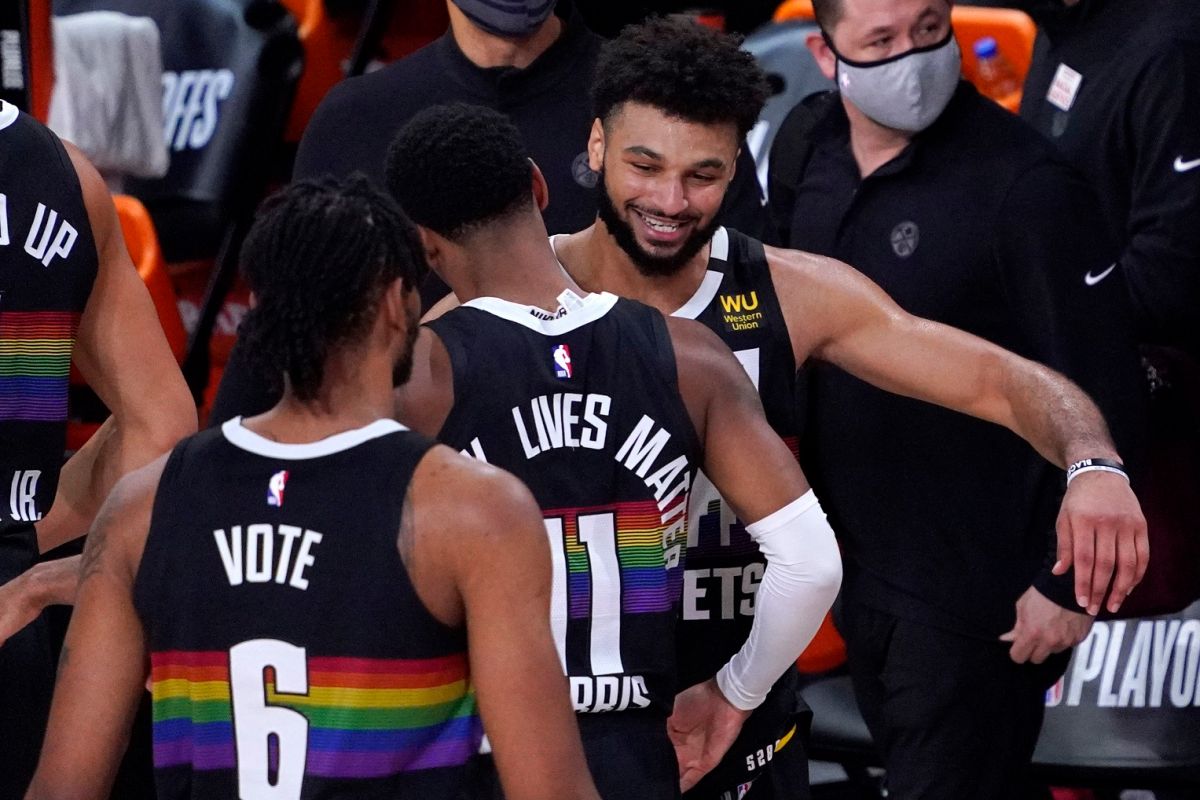 ▲金塊在1:3落後的絕境下，逆轉以4:3晉級下一輪。（圖／美聯社／達志影像）