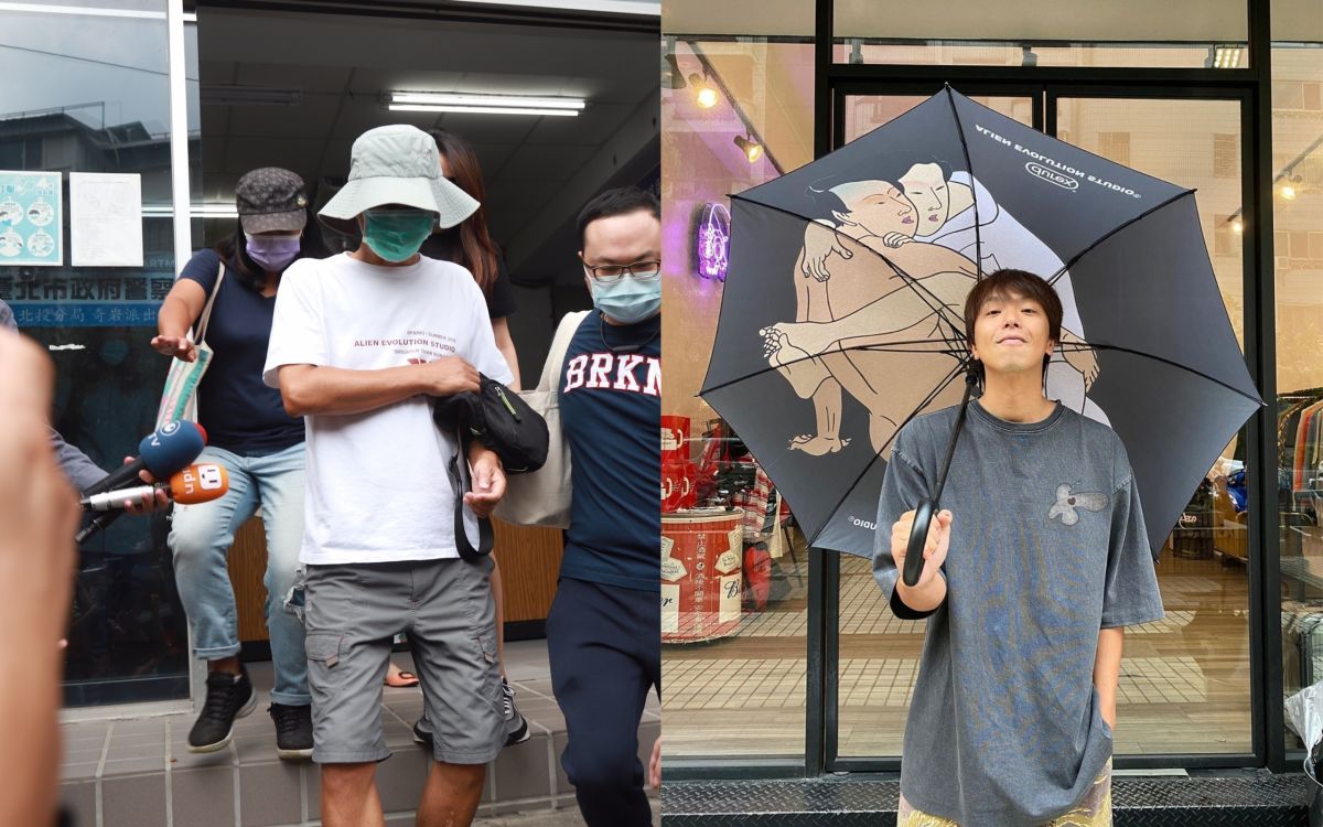 ▲在家中發現小鬼（右）死亡，爸爸（左）現身警局不發一語。（圖／記者葉政勳攝、小鬼IG） 