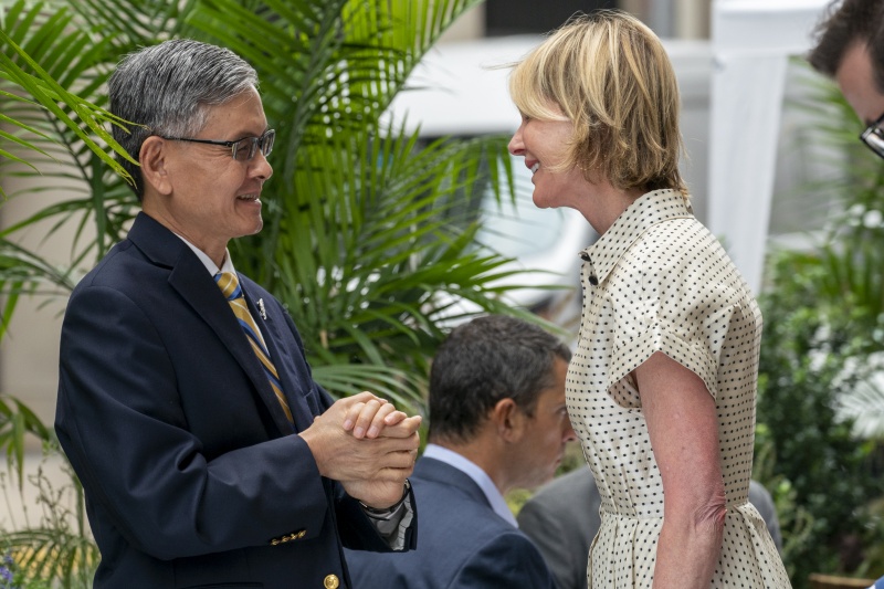 ▲美國駐聯合國大使克拉夫特 16 日與台灣駐紐約辦事處長李光章會晤。（圖／美聯社／達志影像）