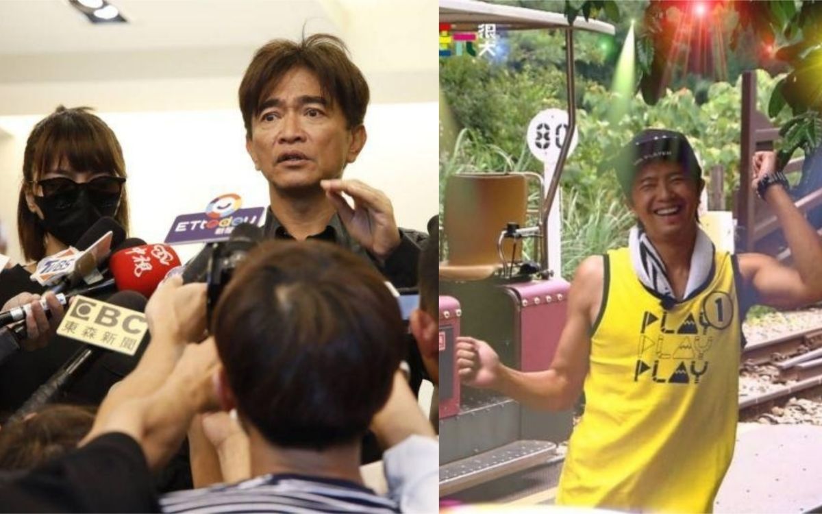 ▲吳宗憲（左圖右）曝小鬼傳給他的（右圖）最後訊息，峮峮（左圖左）聽到後趕緊戴上墨鏡。（合成圖／綜藝玩很大Mr.Player臉書、特約記者林敬原攝） 