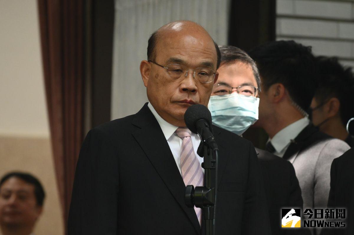 ▲行政院長蘇貞昌為50歲至65歲民眾暫緩施打流感疫苗造成民眾困擾道歉。（圖／記者林柏年攝，2020.09.22）