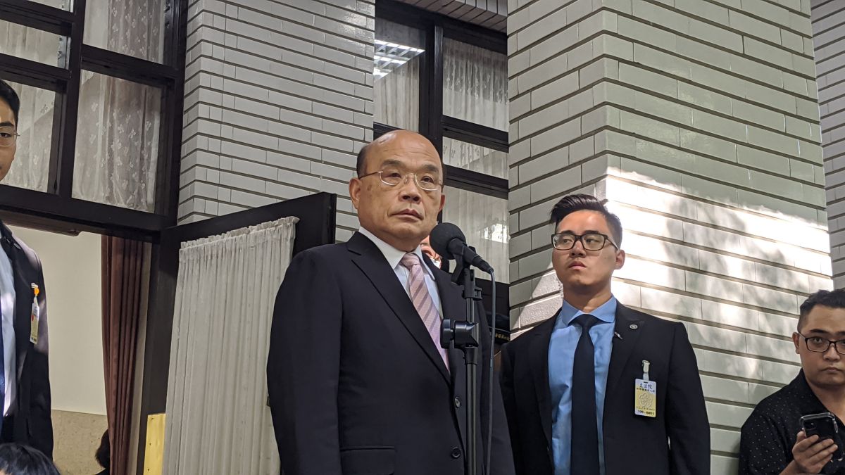 ▲前總統馬英九批評，美國訪台層級越高、兩岸就越緊張，行政院長蘇貞昌受訪時說「不想批評了」。（圖／記者鄭宏斌攝，2020.09.22）