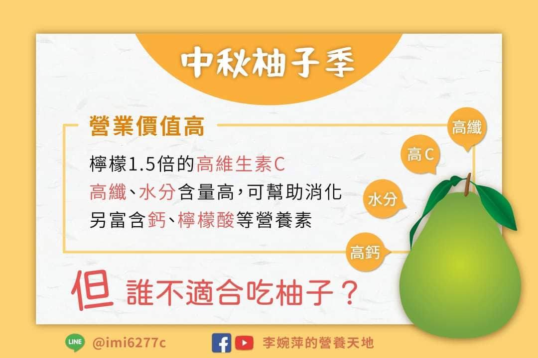 ▲中秋節吃柚子要小心！營養師就點名3種人要注意了。（圖／《李婉萍的營養天地》授權提供）