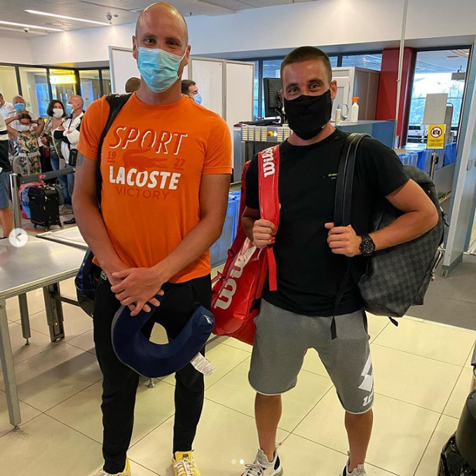 ▲網球世界第114名的波士尼亞與赫塞哥維Damir Dzumhur（右）和其教練要起訴法網。（圖／取自Damir Dzumhur Instagram）
