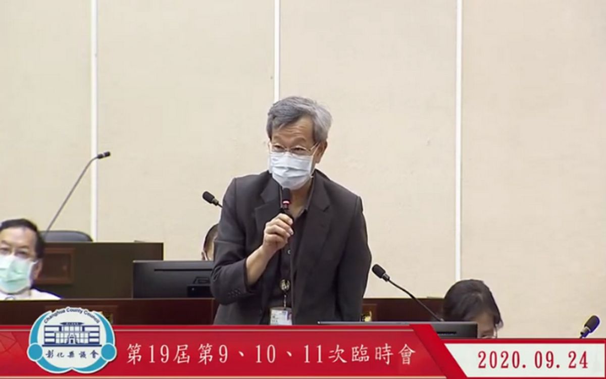 ▲彰化縣衛生局長葉彥伯則維持低調態度，強調會和中央一心防疫。（圖／記者陳雅芳翻攝，2020.09.24）