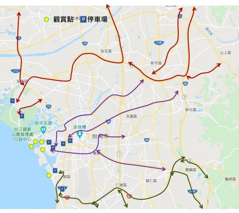 ▲國慶煙火交通動線指引圖。（圖／台南市交通局提供）