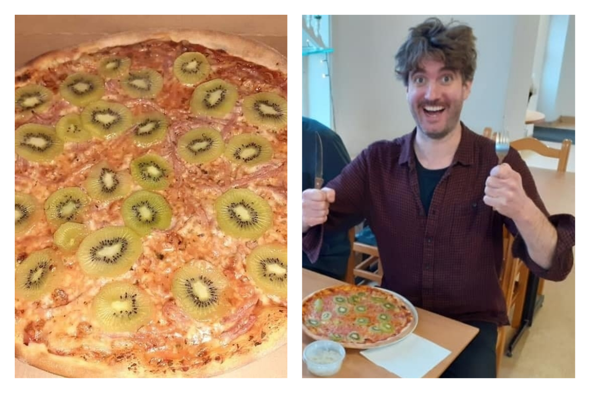▲外國一位人夫發明了「奇異果披薩」，引來惡評如潮，連老婆都跟他離婚。（圖／翻攝自Stellan Johansson的推特）