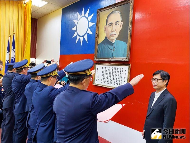 ▲高雄市長陳其邁今天主持上任後首波警察局分局長及大隊長典禮暨宣誓。(圖/記者張文晃攝,2020.09.25)