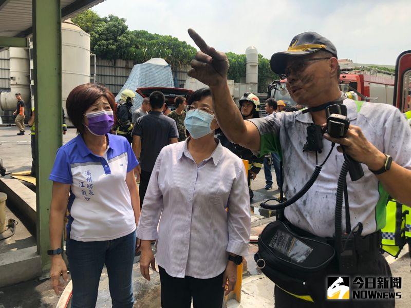 ▲彰化縣長王惠美獲悉後馬上前往關心搶救情形。(圖/記者陳雅芳攝,2020.09.26)