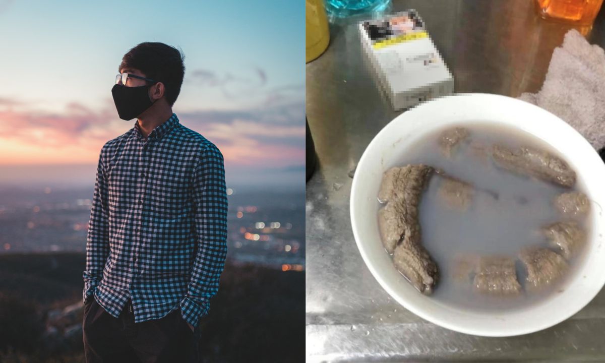 ▲男網友表示自己最近一直咳嗽，家人聽信偏方燉了「冰糖燉香蕉」，網友們一看嚇傻「像是排泄物」。（左示意圖，圖中人物與文章中內容無關，取自unsplash／右圖，翻攝自《爆廢公社》）