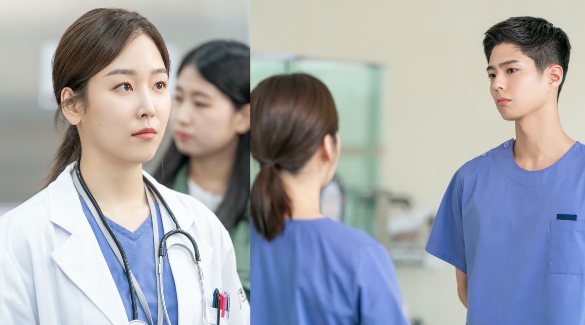 ▲徐玄振（左）客串《青春紀錄》，劇中朴寶劍大膽跟她告白。（圖／Netflix）