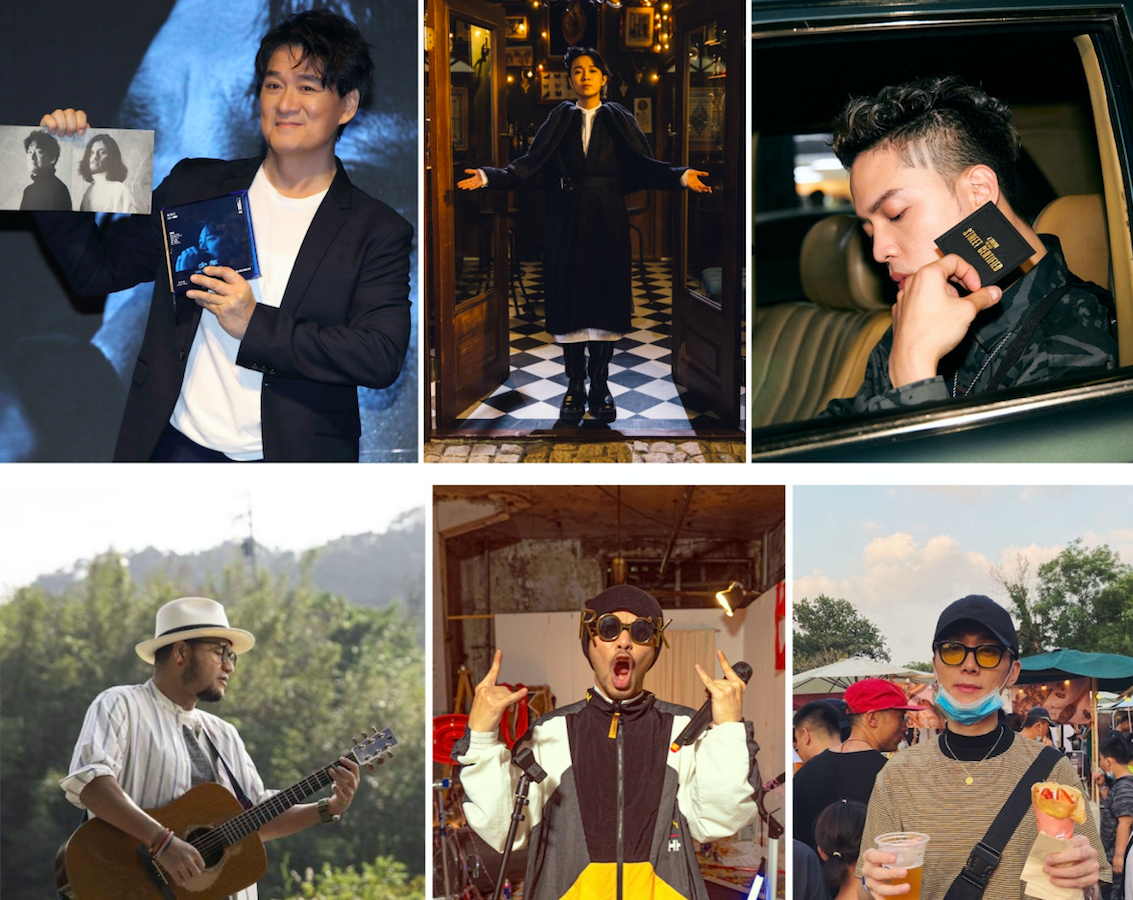 ▲周華健（左上起）、吳青峰、J.Sheon、張震嶽、黃明志、裘德搶歌王寶座。（圖／滾石、環球、索尼、安聯投信、亞洲通文創提供、翻攝裘德微博）