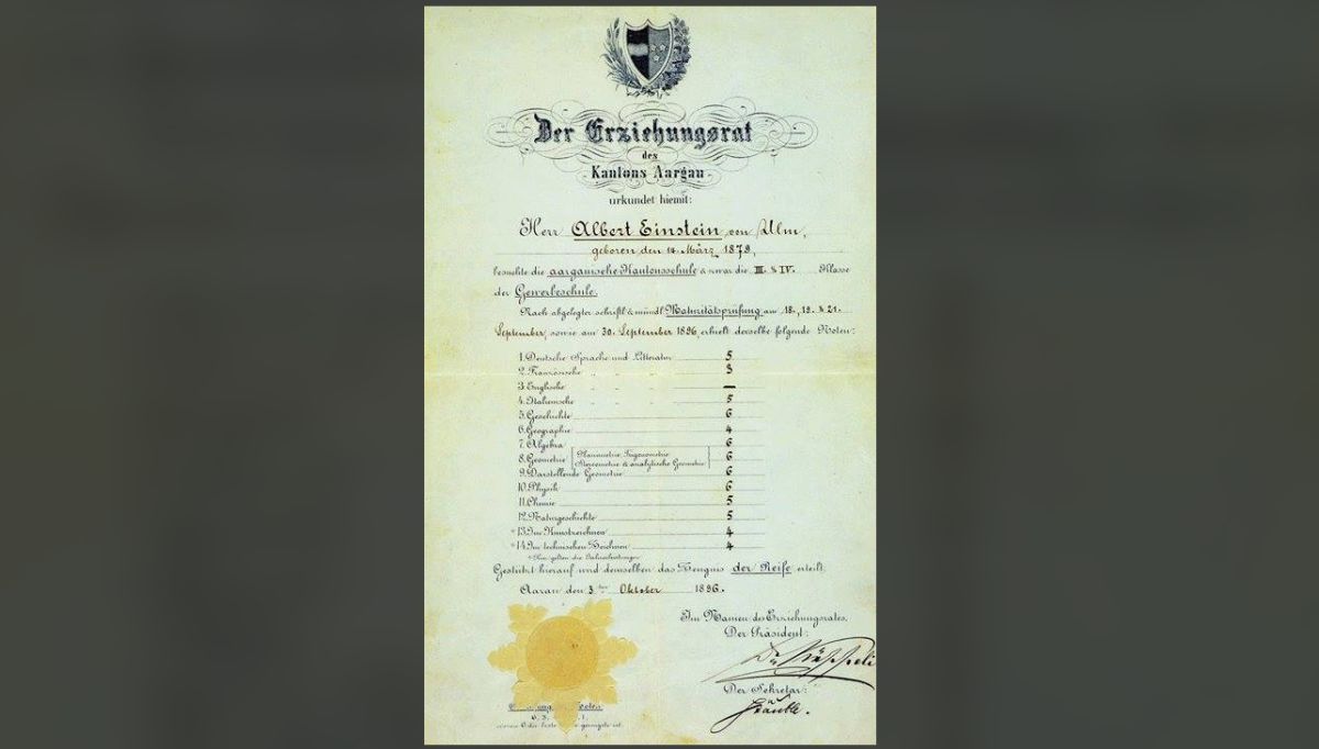 ▲愛因斯坦高中成績單。（圖／翻攝臉書《Nobel Prize》）