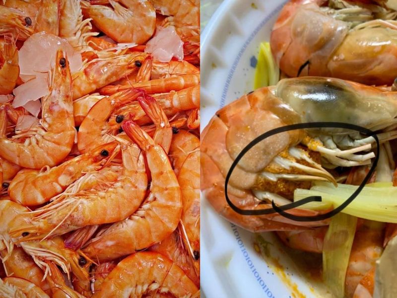 ▲網友吃蝦時發現蝦子腳上有橘色顆粒。（圖／取自pixabay
、翻攝爆廢公社公開版）