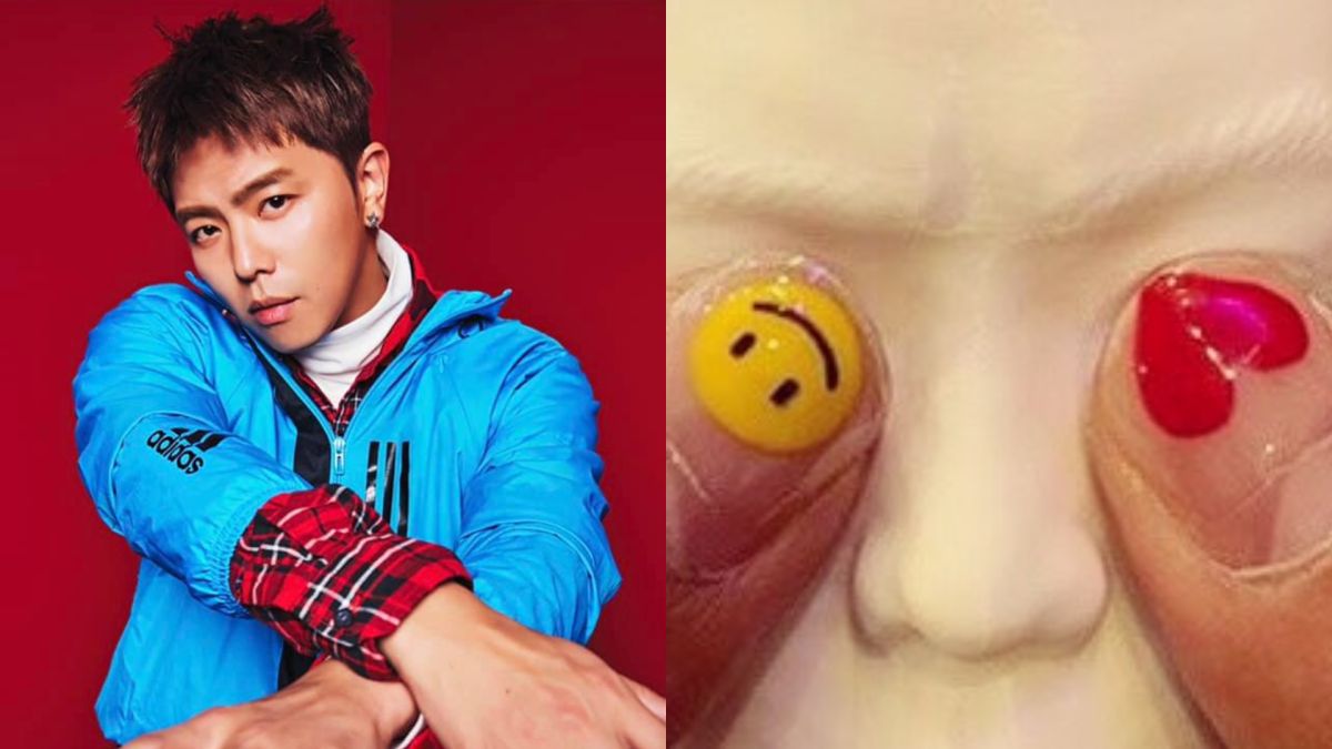 ▲黃色笑臉、愛心是小鬼生前彩繪指甲圖案，妹妹黃婷婷把它們刺身上。（圖／黃鴻升臉書、黃婷婷IG）