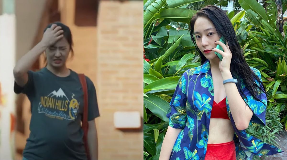 ▲Krystal首度演孕婦，預告片中表示胎兒5個月大。（圖／eNEWS24 YouTube、Krystal IG）
