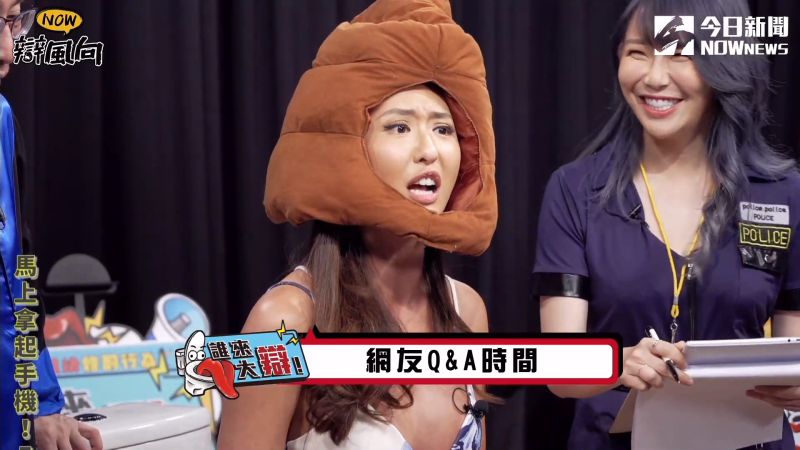 ▲薔薔連環砲辯論,讓主持人阿樂連忙提醒「要記得換氣」。(圖/NOWnews)