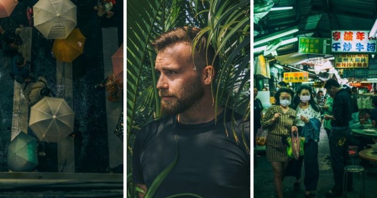 ▲Przemek Krawczykowski波蘭攝影師(中)和他的漫步台北之夜系列照片。(圖|Przemek Krawczykowski提供)