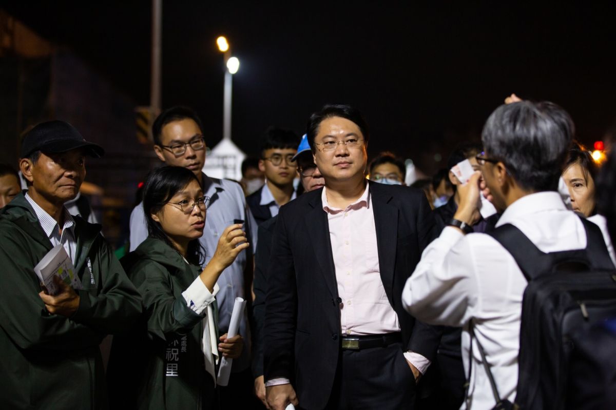 ▲基隆市長林右昌昨（8）晚場勘國慶晚會現場。（圖/基隆市政府提供）