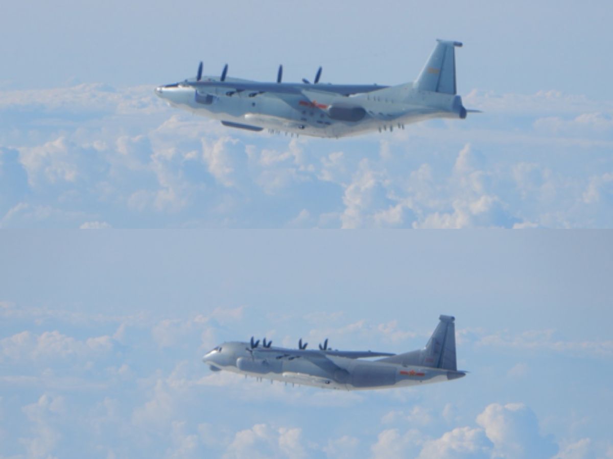 ▲國防部證實，中共軍機運8反潛機（上）與運9反潛機（下）9日再擾台。（圖／國防部提供）