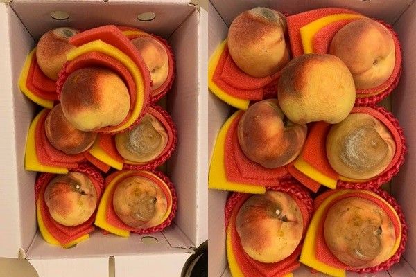 ▲網友的爸爸回家打開才發現,整箱水蜜桃都是爛掉的。(圖/翻攝自《爆怨公社》