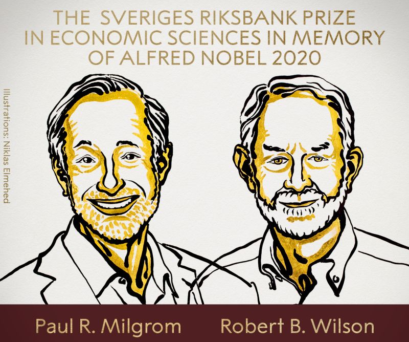 ▲2020年諾貝爾經濟學獎由威爾遜（Robert B. Wilson）、米爾格龍（Paul R. Milgrom）共同獲得。（圖／翻攝自諾貝爾獎Twitter）