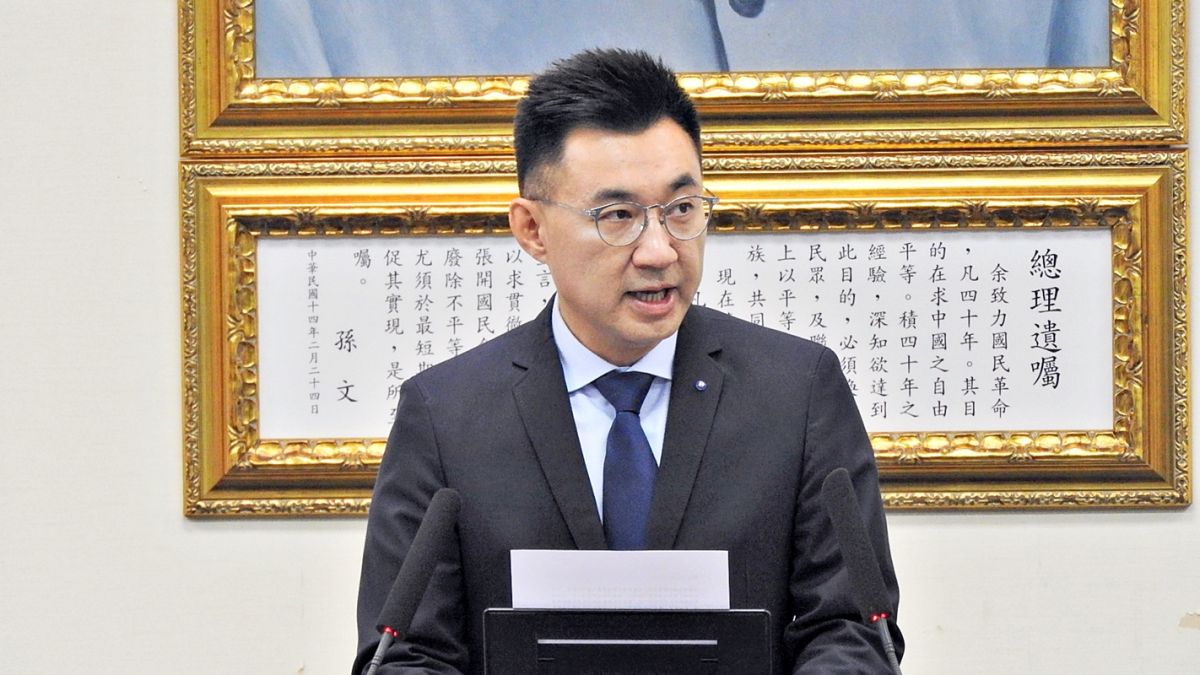 ▲國民黨主席江啟臣14日在中常會致詞時，公開呼籲「執政黨黑手」不要伸入國家通訊傳播委員會（NCC）。（圖／記者陳弘志攝，2020.10.14）