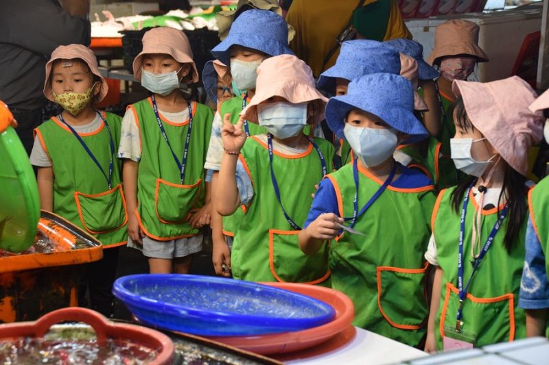 ▲布袋鎮布新國小附設幼兒園為培養幼兒對在地的認同感，布袋區漁會的觀光魚市場參觀。(圖／讀者張先生提供）