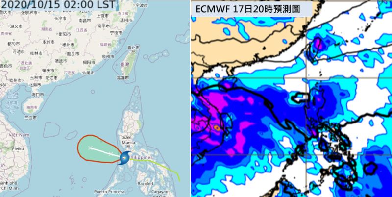 ▲降雨模擬亦顯示，台灣東北風迎風面雨勢大。（圖／翻攝自《三立準氣象·