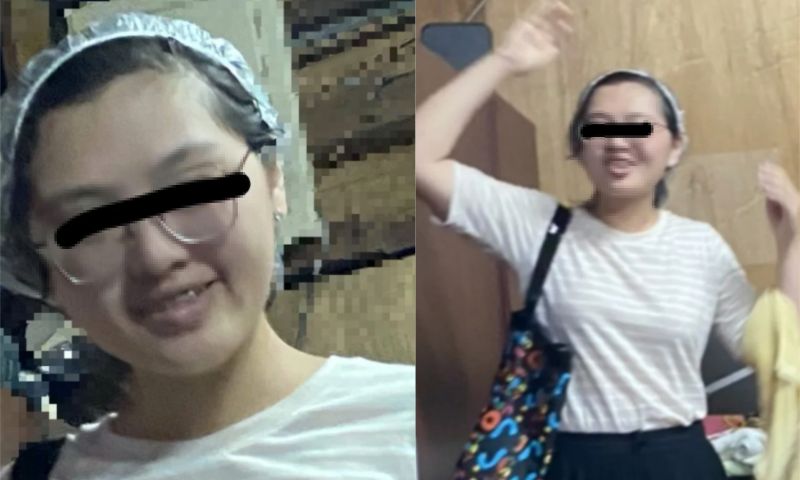 ▲女網友戴著頭套卻渾然不知,甚至搭乘捷運、到餐廳吃飯。(圖/翻攝自《Dcard》)